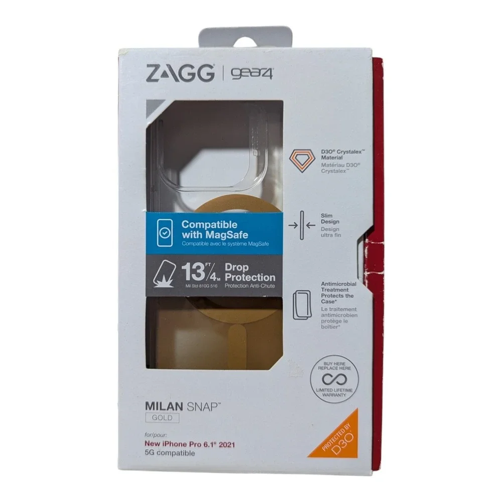 i2. ZAGG Gear4 Milan Snap MagSafe Case For Apple iPhone 13 Pro (6.1 2021) - Gold